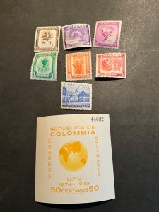 Stamps Columbia Scott #580-7 never hinged