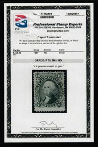 #68  10c Washington (Mint NO GUM) with PSE Certificate cv$400.00