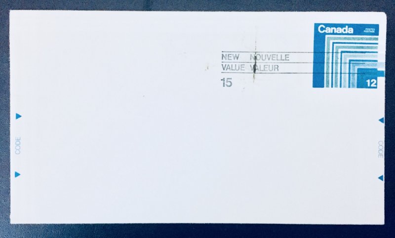 Canada #U108 15¢ Revalued Stamped Envelope (1975-1979). #6 envelope. Unused.