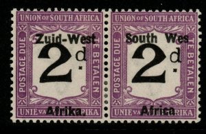 SOUTH WEST AFRICA SGD3a 1923 2d BLACK & VIOLET WES FOR WEST MTD MINT