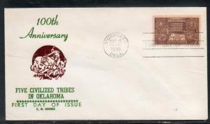 US #972 Five Tribes FDC George Cachet addr D283
