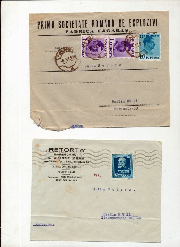 Romania Early/Mid Covers To Germany Incl.Perfin(11 Items)NS08