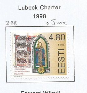 ESTONIA - 1998 - Lubeck Charter - Perf Single Stamp - Mint Lightly Hinged