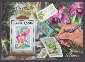 2013 Uganda 3152/B437 Stamps on stamps - Flowers 9,00 €