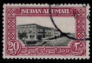 SUDAN GVI SG122, 20p black & purple, FINE USED.