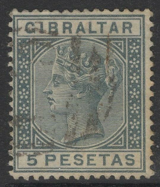 GIBRALTAR SG33 1889 5p SLATE-GREY USED