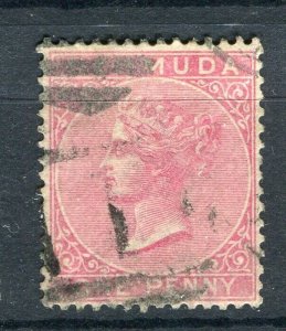 BERMUDA; 1880s classic QV Crown CA issue fine used 1d. value