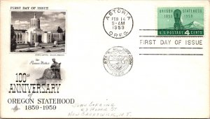 FDC 1959 SC #1124 Artcraft Cachet - Astoria Oreg - Single - J4345