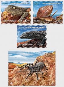 Portugal 2023 Endemic Species of Madeira set of 3 stamps and block MNH