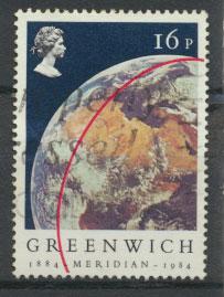 Great Britain SG 1254 - Used dark blue sky shade - Greenwich Meridian