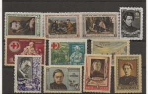 Russia 1956 eight sets (11 stamps) sg.1958-60, 1962-5, 1967, 1972-4  MNH