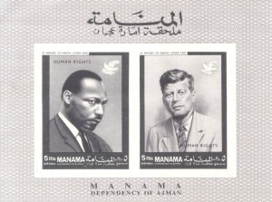 Manama MNH SS (2 stamps) Martin Luther King, John F Kennedy