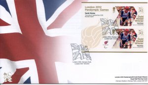 GB London 2012 Paralympics Sarah Storey Gold First Day Cover Unaddressed 