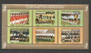 A1268 Yemen Football World Cup 1970 Mexico Jules Rimet Kb Mnh