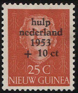 NETHERLANDS NEW GUINEA 1953 Sc B3  MLH 25c + 10c Semi-postal