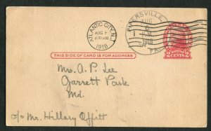 1918 WWI Postal Card Boy Scout Camp Treasure Island PA Missent Atlantic City WSS