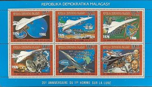 Stamps M/S Mint Space SILVER OVERPRINT CONCORDE/Stamps Leaf Space Overload-