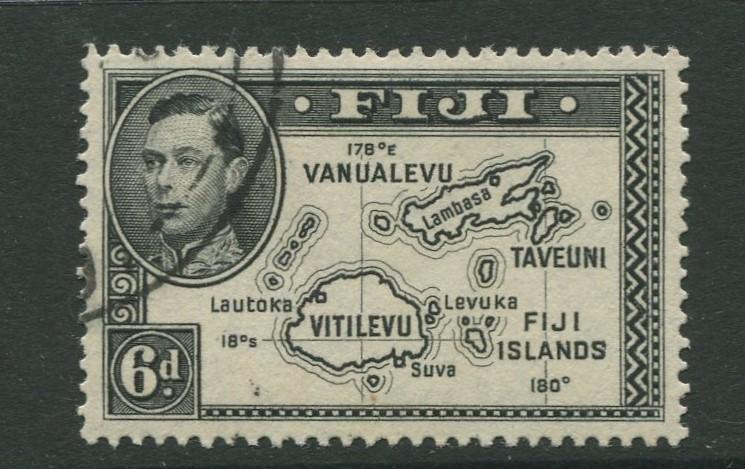 Fiji - Scott 135 - KGVI - Definitive - 1941 - Used - Single 6p - Stamp