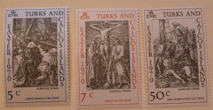 Turks and Caicos 202-4 MNH Easter, Art Topical Cat $1.00 Full Set