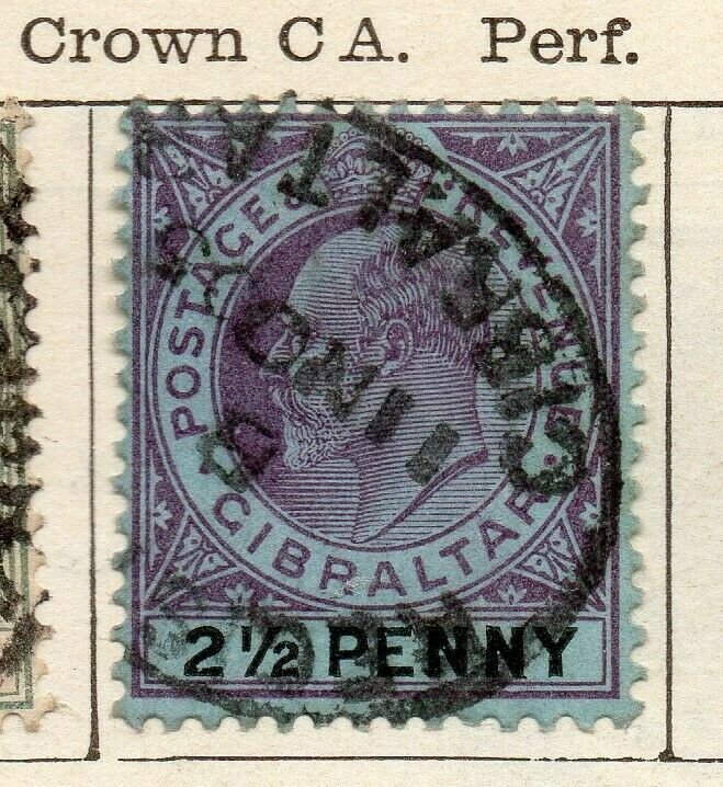 Gibraltar 1903 Early Issue Fine Used 2.5d. NW-114709