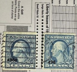 US 496 LARGE HOLE PERF AND US 496a SMALL HOLE PERF UF  PF10 VERT COILED SINGLES