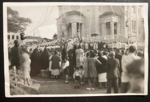 1939 Brazil RPPC Postcard Cover To San Francisco CA Usa Church Celebration