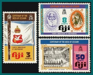 Fiji 1974 Deed of Cession and Independence, MNH #354-356,SG502-SG504