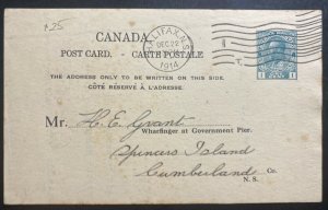 1914 Halifax Canada Department Of marine One Fisheries Postcard Cover To Cumberl