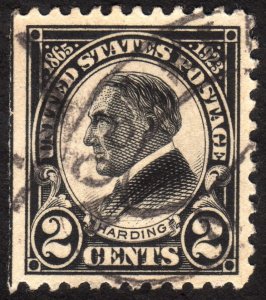1923, US 2c, Harding, Used, well centered, Sc 610