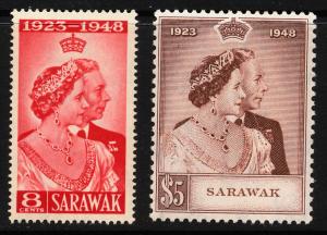 Sarawak #174-175 mint set, Silver Wedding