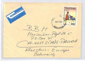 Dar-es-Salaam Commercial *AIR TANZANIA* ETIQUETTE Cover OLYMPIC SNOOKER 1992 CA7