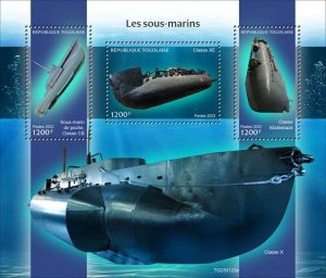 Togo - 2023 Submarines, Stickleback Class - 3 Stamp Sheet - TG230122a