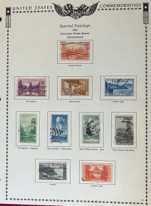 US Scott 756-65 Imperf.National Parks Used Set Mounted on album Page