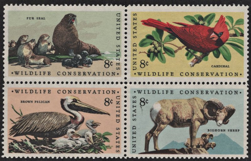 SC#1464-67 8¢ Wildlife Conservation Block of Four (1972) MNH*