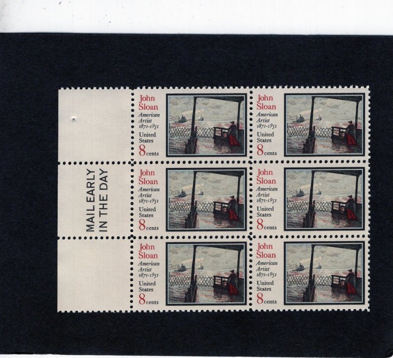 1433 John Sloan, MNH Left Side Mail Early blk/6