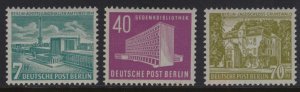 GERMANY-BERLIN 1954 SC #9N108-110 7PF TO 70PF BUILDINGS SET MINT NH CAT $99.50