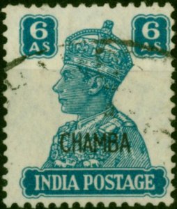 Chamba 1940 6a Turquoise-Green SG117 Fine Used