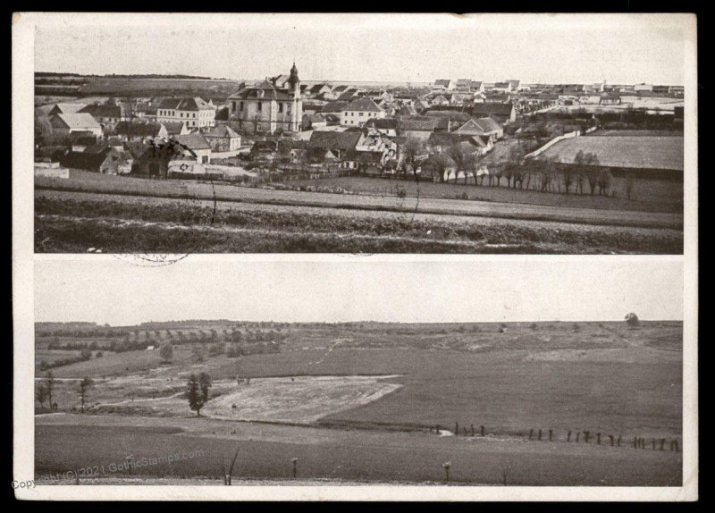 Czech 1945 Germany Destroyed Lidice Heydrich Reprisal Town View Bustehrad G90217