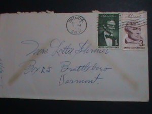 ​UNITED STATES-1958- 64 YEARS OLD COMMERCIAL COVER-LINCOLN STAMPS-USED VF