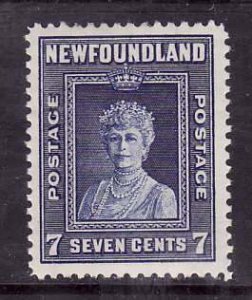 Newfoundland-Sc#258- id7-unused light hinged 7c Queen Mary-1941-44-