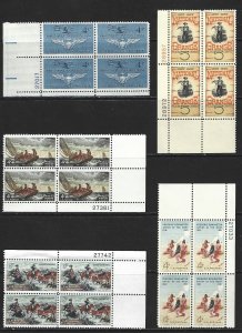 UNITED STATES - 1960s PLATE BLOCKS LOT MNH