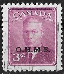 Canada # O14  George VI Official  O.H.M.S 3c overprint (1) VF Used