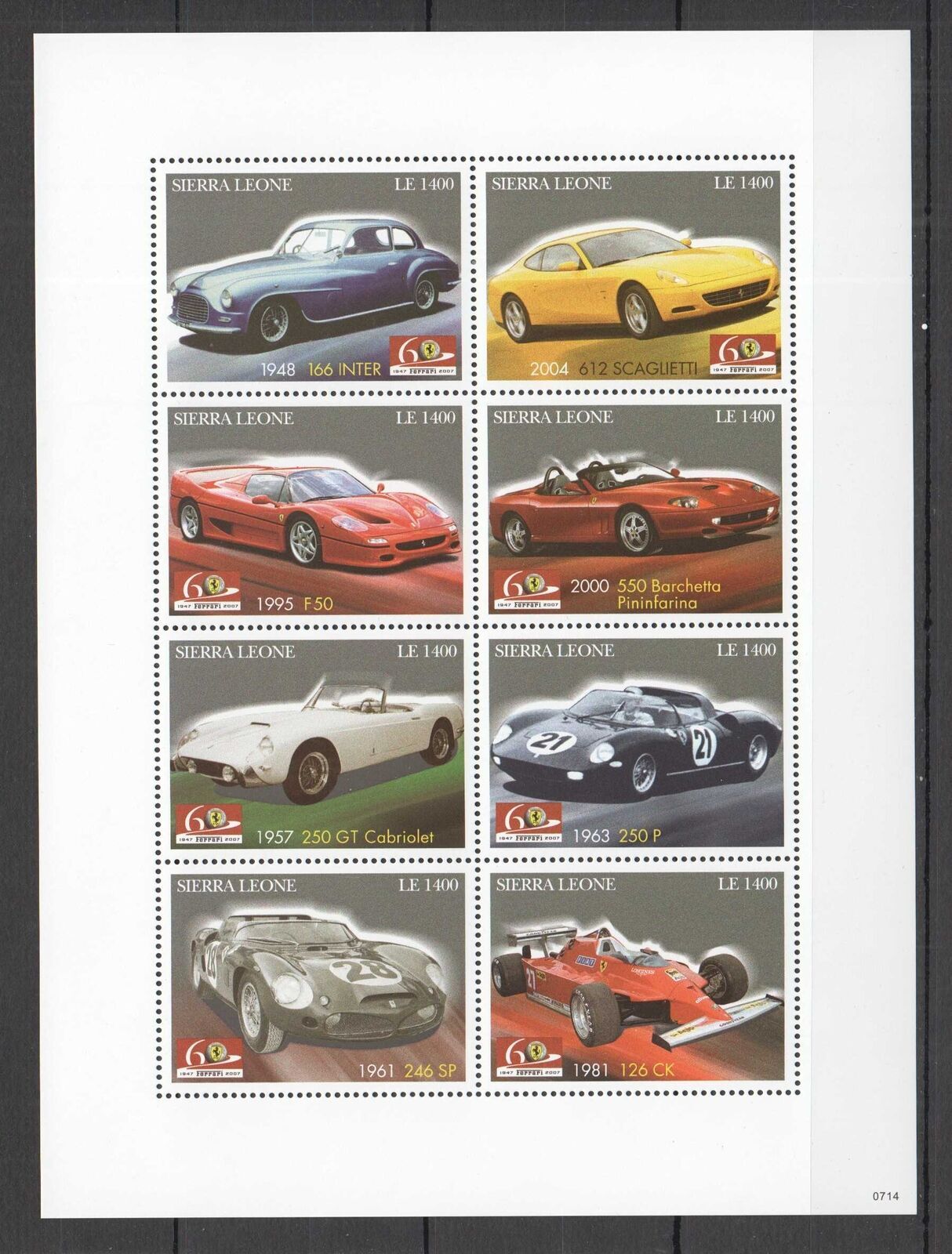 Prophila Collection Uganda 2906-2909 Minifoglio (Completa Edizione) MNH ** MNH 2012 Automobilrennsport Il Formula 1 (Francobolli per i Collezionisti