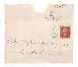 GB LATE FEE MAIL 1856 Penny Red Cover London *38* Duplex {samwells-covers}AE16