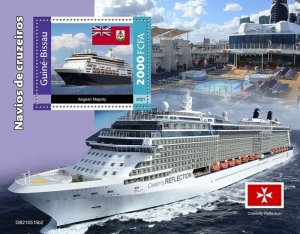 Guinea-Bissau - 2021 Cruise Ships - Stamp Souvenir Sheet - GB210515b2