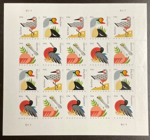 4991-94 Coastal Birds MNH Sheet of 20 Postcard Rate (44 c)  $8.80  2015