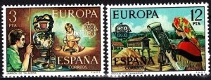 SPAIN 1976 EUROPA: Handicrafts. Pottery Lace. Complete, MNH