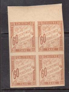 French Colonies #J21 VF/NH Rare Block