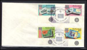 Event Cover Bahamas 4 Stamps AMERIPEX '86 (No Cachet-U/A) BoxCV0338 