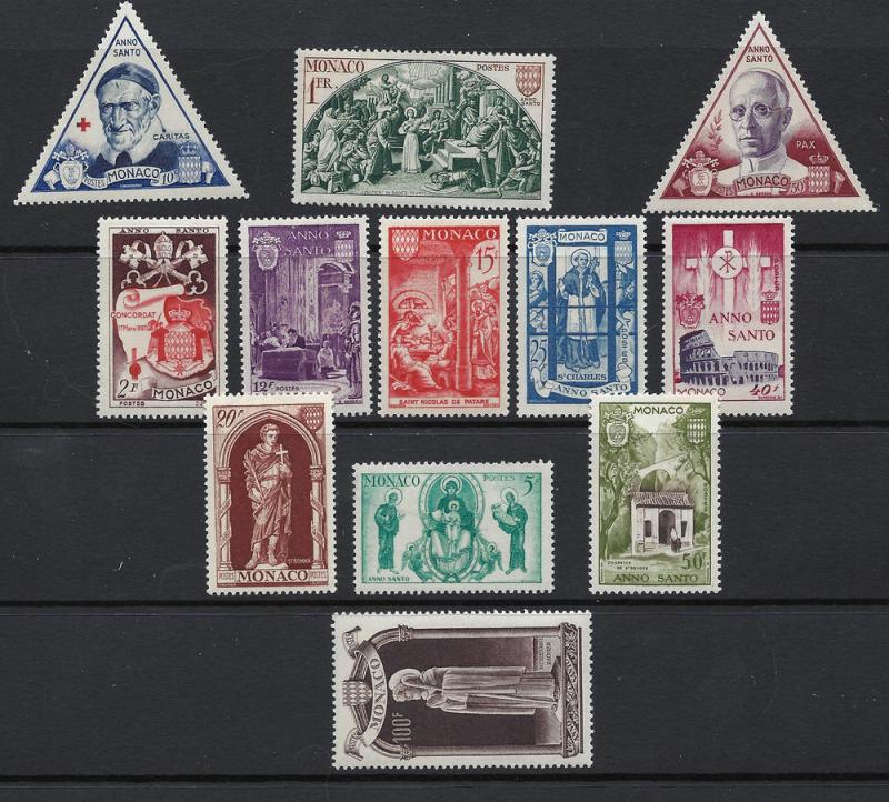 Monaco1951Scott 262-73 mnh fvf scv $74.30 less 75%=$18.58BIN